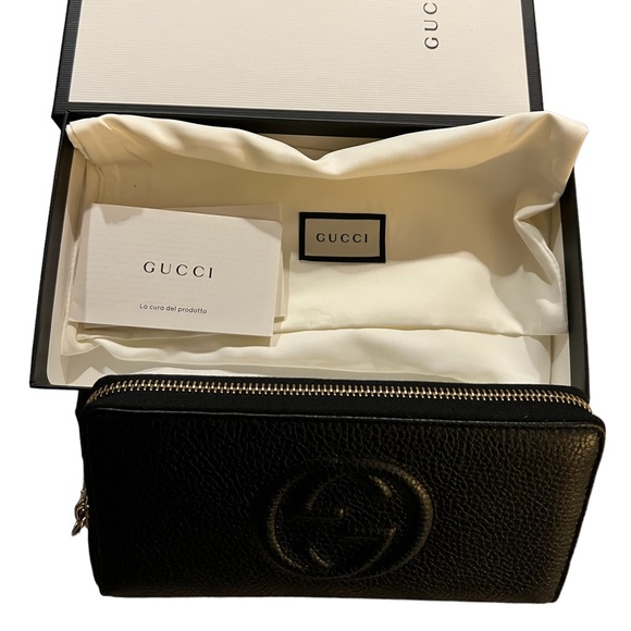 New in box Gucci zipper black leather wallet - Picture 2 of 4